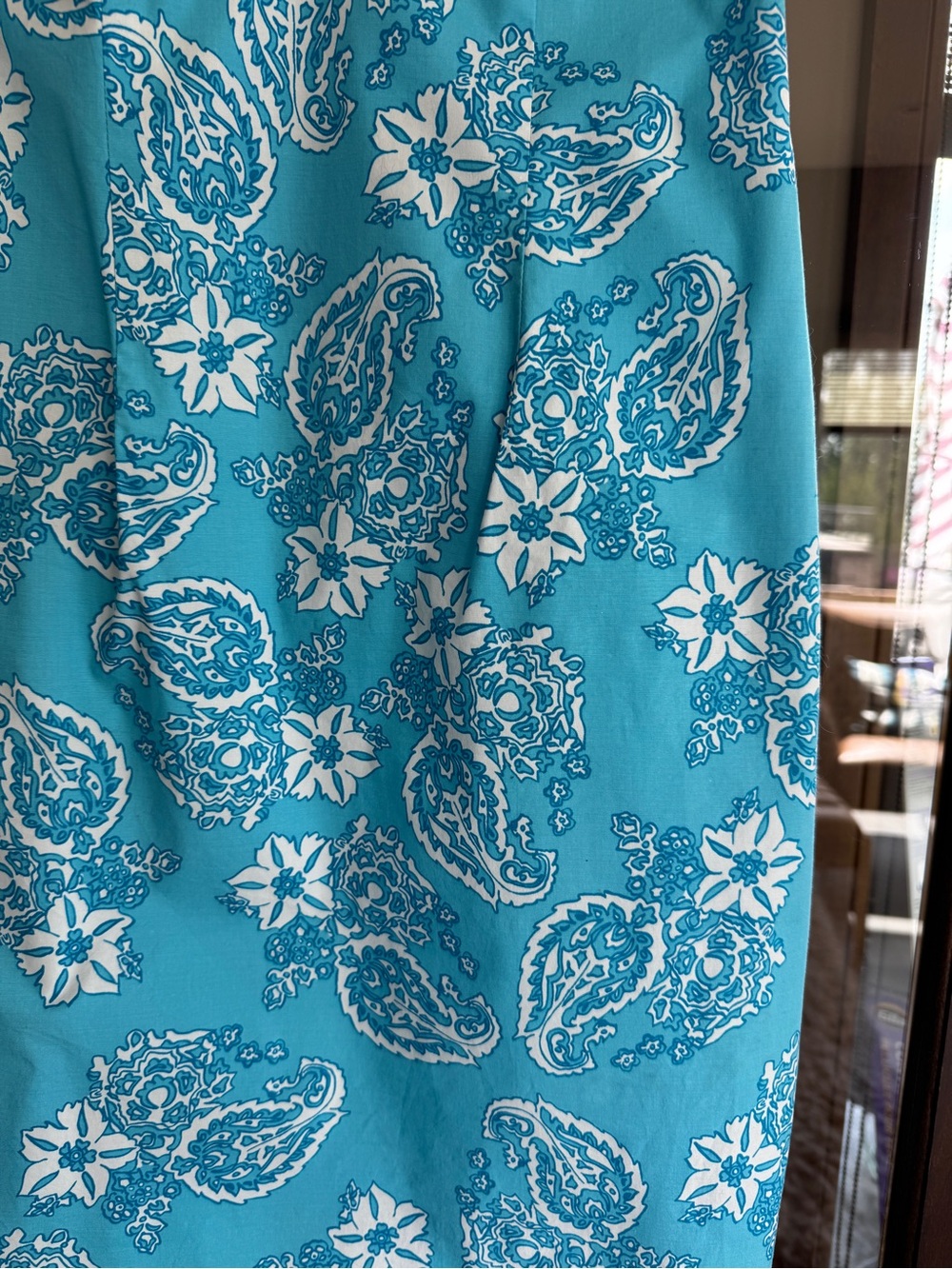 2000's Smart Set blue and white paisley midi dress - Picture 5 of 8